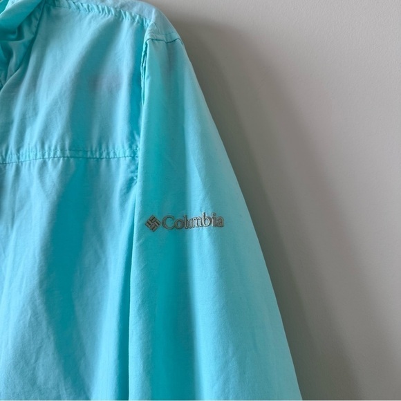 COLUMBIA-TEAL Cotton Blend “Omni-Shade Hiking Lightweight Jacket (Size:Large) - Picture 10 of 15